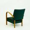 Italian Mid-Century Beech Lounge Chair with Green Leatherette 7