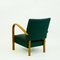 Italian Mid-Century Beech Lounge Chair with Green Leatherette, Immagine 7