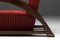 Französische Art Deco Sessel aus Rot gestreiftem Samt mit Swoosh Armlehnen, 2er Set 9