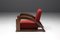 Fauteuils Art Déco en Velours Rayé Rouge avec Accoudoirs Swoosh, Set de 2 13