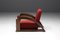 Französische Art Deco Sessel aus Rot gestreiftem Samt mit Swoosh Armlehnen, 2er Set 13