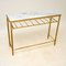 Vintage French Brass & Marble Console Table 2