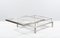 Square Hollywood Regency Coffee Table in Brass & Steel with Sliding Glass Top from Maison Jansen 4