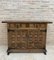 19th Century Catalan Spanish Baroque Credenza or Buffet with Two Drawers in Carved Walnut, Imagen 1