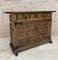19th Century Catalan Spanish Baroque Credenza or Buffet with Two Drawers in Carved Walnut 4