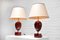 Red Lacquered Table Lamps by Philippe Barbier, France, 1970s, Set of 2 7