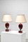 Red Lacquered Table Lamps by Philippe Barbier, France, 1970s, Set of 2 2