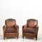 French Leather Club Chairs, Set of 2 1