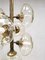 Vintage Brass Pendant Glass Sputnik Chandelier, Image 2
