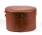 Vintage Brown Leather Hatbox, 1940s 3