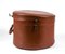 Vintage Brown Leather Hatbox, 1940s, Image 4