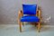 Blue Bow Wood Lounge Chair from Steiner, 1950s 3