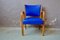 Blue Bow Wood Lounge Chair from Steiner, 1950s, Image 3