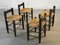 Chairs in Wood and Straw by Charles Dudouyt, France, 1950s, Set of 4, Image 4