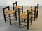 Stühle aus Holz und Stroh von Charles Dudouyt, Frankreich, 1950er, 4er Set 4