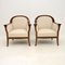 Antique Swedish Satin Birch Armchairs, Set of 2 4