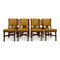 Italian Iroko and Leather Dining Chairs, 1960s, Set of 8 1