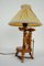 Vintage Wooden Spinning Wheel Lamp, Imagen 1