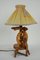 Vintage Wooden Spinning Wheel Lamp, Image 4