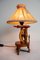 Vintage Wooden Spinning Wheel Lamp 3