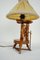 Vintage Wooden Spinning Wheel Lamp 2