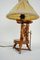 Vintage Wooden Spinning Wheel Lamp, Imagen 2