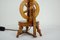 Vintage Wooden Spinning Wheel Lamp, Imagen 9