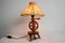 Vintage Wooden Spinning Wheel Lamp, Image 6