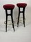 Mid-Century Italian Slender High Stools with Brass Details, Set of 2, Immagine 5