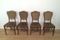 Art Nouveau Style Walnut Dining Chairs, Set of 4 1