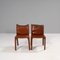 Cab Leather Dining Chairs by Mario Bellini Brown for Cassina, 1970s, Set of 2 2