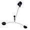 Black Enamelled 3 Arms Ceiling Light by Serge Mouille 6