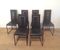 Black Leather Dining Chairs, Set of 6, Image 2