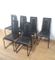 Black Leather Dining Chairs, Set of 6, Image 12