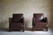 20th Century Danish Art Deco Leather Club Chairs, 1940s, Set of 2 1