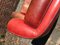 Vintage Italian Red Bull Leather Bergere Armchair, 1970s, Image 7