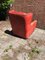 Vintage Italian Red Bull Leather Bergere Armchair, 1970s, Immagine 9