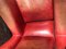 Vintage Italian Red Bull Leather Bergere Armchair, 1970s 13