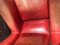 Vintage Italian Red Bull Leather Bergere Armchair, 1970s, Immagine 13