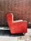 Vintage Italian Red Bull Leather Bergere Armchair, 1970s 6