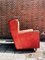 Vintage Italian Red Bull Leather Bergere Armchair, 1970s, Immagine 6