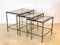 Tables Triptyque en Laiton et Faux Bambou, 1970s, Set de 3 1