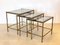 Triptych of Brass Tables in Faux Bamboo, 1970s, Set of 3, Image 1