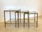 Tables Triptyque en Laiton et Faux Bambou, 1970s, Set de 3 2