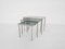 Mid-Century Chrome and Glass Nesting Tables, 1970s, Set of 3 1