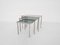 Mid-Century Chrome and Glass Nesting Tables, 1970s, Set of 3, Immagine 1