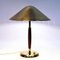 Swedish Brass and Elm Table Lamp by Harald Notini for Böhlmarks, 1940s 2