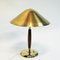 Swedish Brass and Elm Table Lamp by Harald Notini for Böhlmarks, 1940s 4