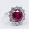 18K White Gold Ring with Corundum and 1.6CT Cut Diamonds 3