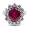 18K White Gold Ring with Corundum and 1.6CT Cut Diamonds 1